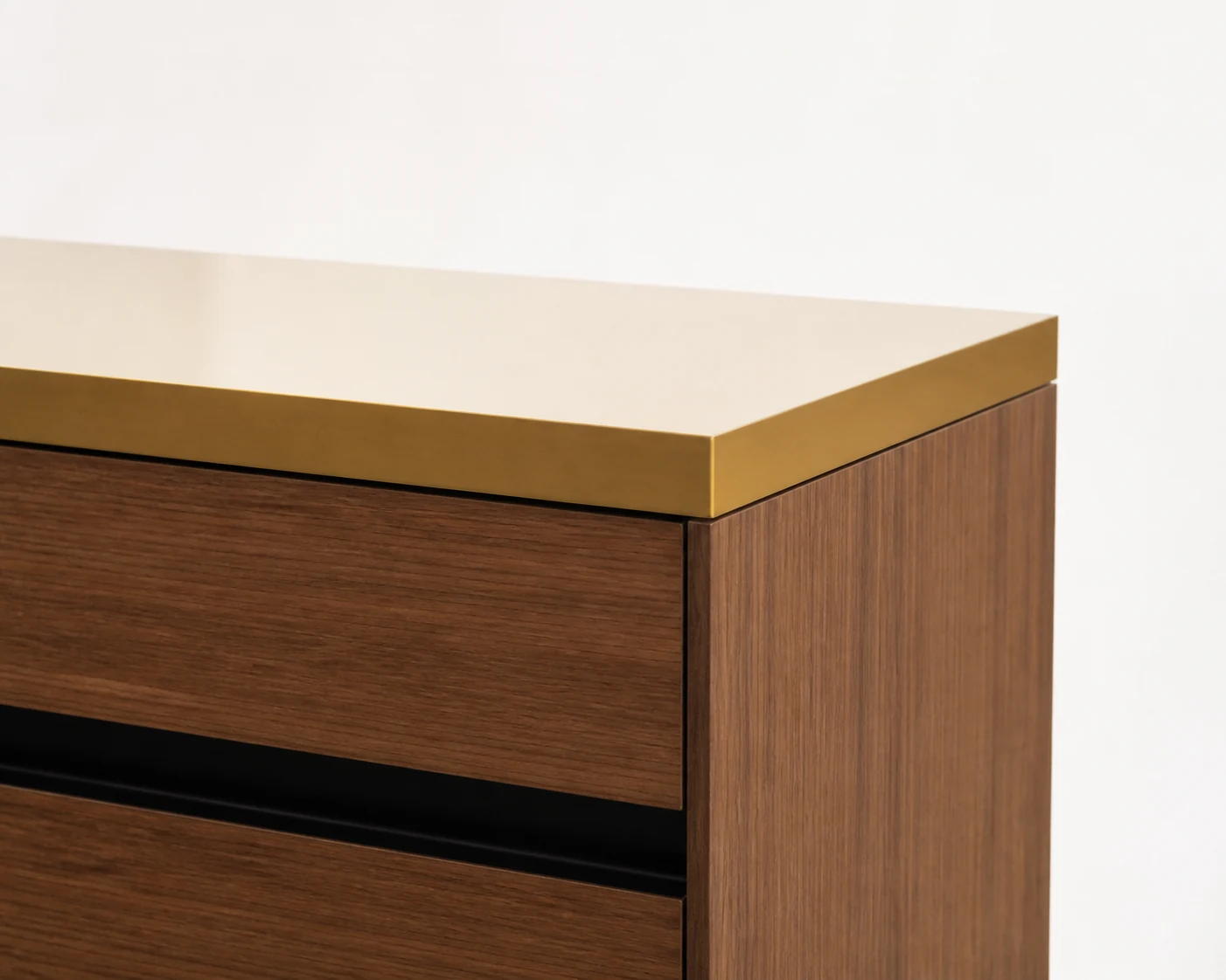 Finished shop display counter detail with clean edging and handle.